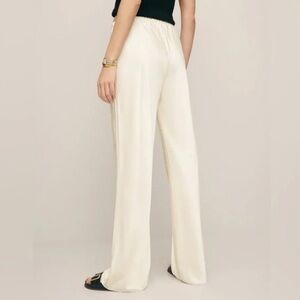 NWT Gale Satin Mid Rise Bias Pant Size Small Fior Di Latte